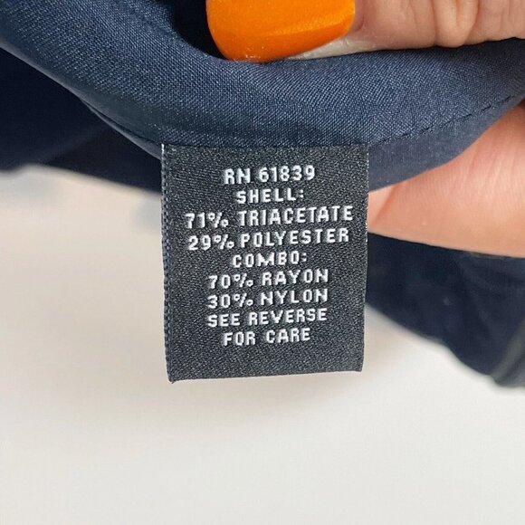 Rickie Freeman Teri Jon Women Vtg 3/4 Sleeve Lace Dress Blue 2 Wrap Belt Zip 90s - Picture 8 of 9